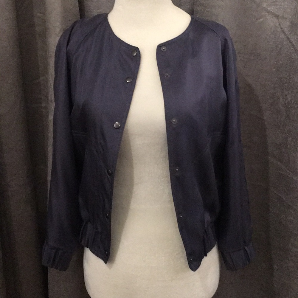 Club Monaco Silk Varsity Jacket